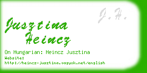 jusztina heincz business card